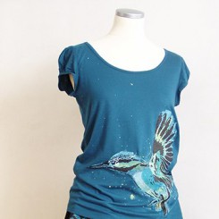 Eisvogel Shirt, blau-türkis