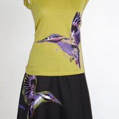 Eisvogel Shirt, violett-senf