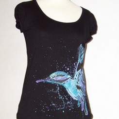 Eisvogel Shirt, schwarz-blau-türkis