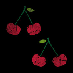 allovers cherries rough detail schwarz