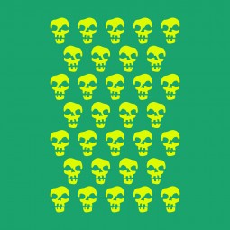 allovers skulls gelb gruen
