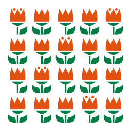 allovers tulips orange gruen weiss