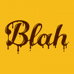 blah deluxe dripping liquid type detail gelb braun