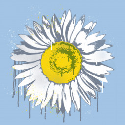blume margerite stencil graffiti rough sky
