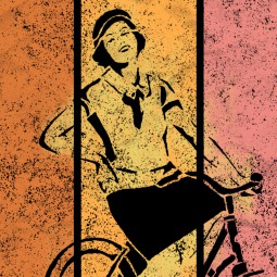 retro radlerin schwarz marigold orange rust detail